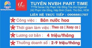 CTY CHUYÊN VỀ NƯỚC HOA ( OHI PERFUME )  Cần tuyển nhân viên bán hàng Part time