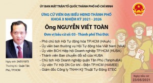 ÔNG NGUYỄN VIẾT TOÀN - CHỦ TỊCH HDN TÂN PHÚ ỨNG CỬ ĐẠI BIỂU HĐND (2021-2026)