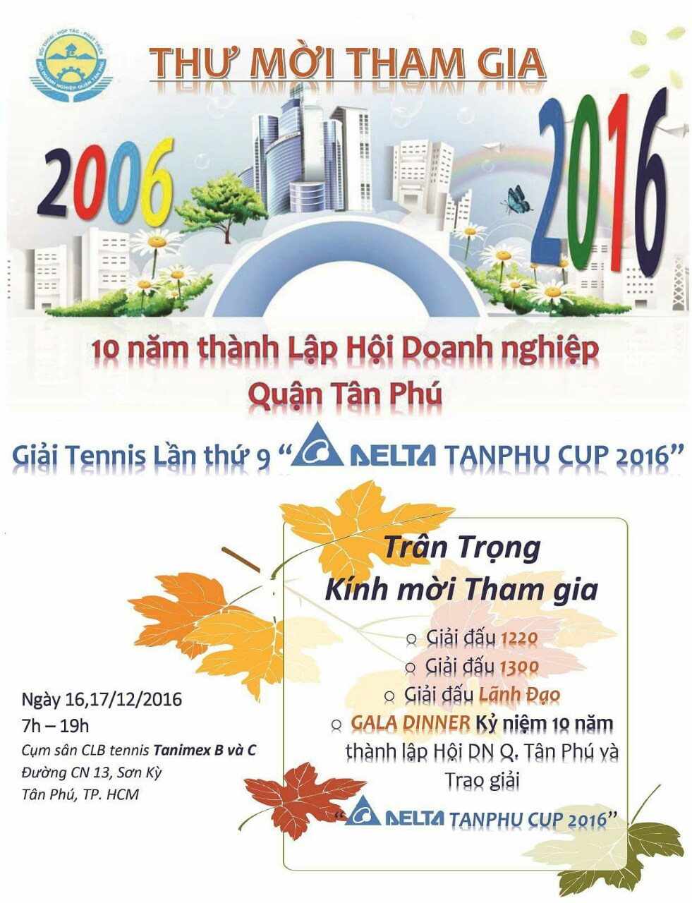 THƯ MỜI TÀI TRỢ "DELTA TÂN PHÚ CUP 2016"
